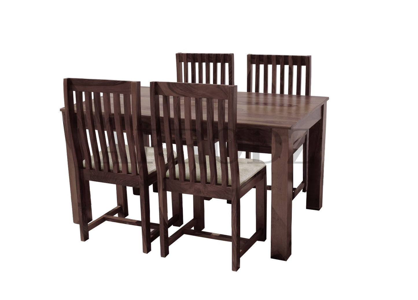 Sheesham Wood and Upholstered Epso 4 Seater Dining Table Set for Home and Living Rooms | Dining Furniture