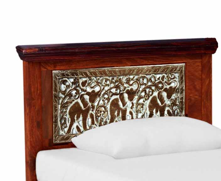 Sheesham Wood Without Storage Celia Single Size Bed for Bedroom Stylish | Natural Finish