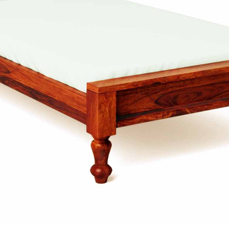 Sheesham Wood Without Storage Single Size Franco Bed for Bedroom Stylish | Honey Finish