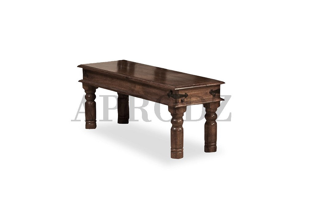 Sheesham Wood Reyk 4 Seater Dining Table Set with 1 Bench and 2 Chair for Home Dining Room Furniture
