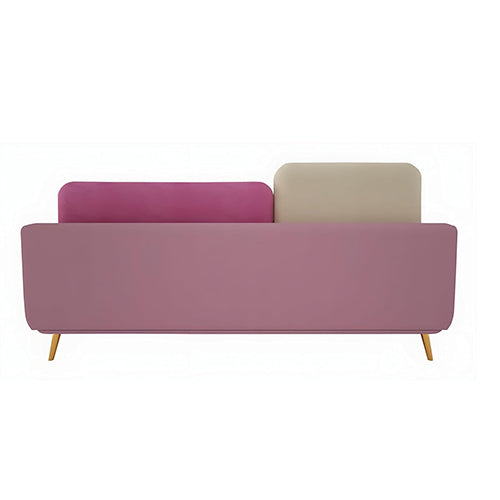 APRODZ Modern Luxelle Dual-Tone 3-Seater Fabric Sofa โ Pink & Cream, Stylish Wooden Legs, for Living Room