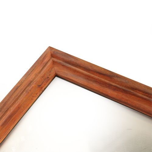 Flat Wall Decorative Mirror for Home and Bathroom Vanity with Wooden Frame (Teak Finish)