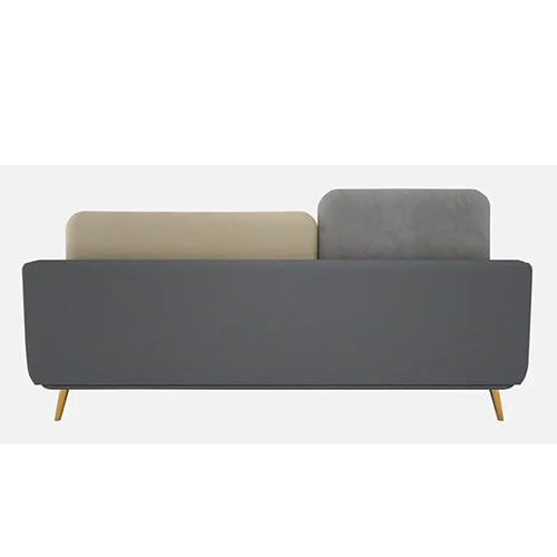 APRODZ Luxelle Modern 3-Seater Colorblock Sofa – Beige & Grey Fabric Couch with Wooden Legs for Living Room