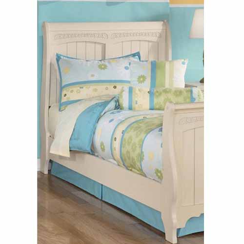 Solid Wood Without Storage Single Size Mcma Bed for Bedroom Stylish | Cream Finish