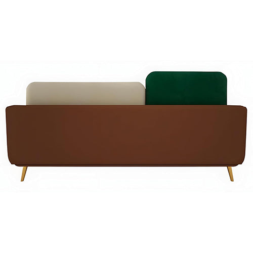 APRODZ Luxelle Modern 3-Seater Sofa in Green & Cream Fabric with Brown Base – Contemporary Living Room Couch with Cushions
