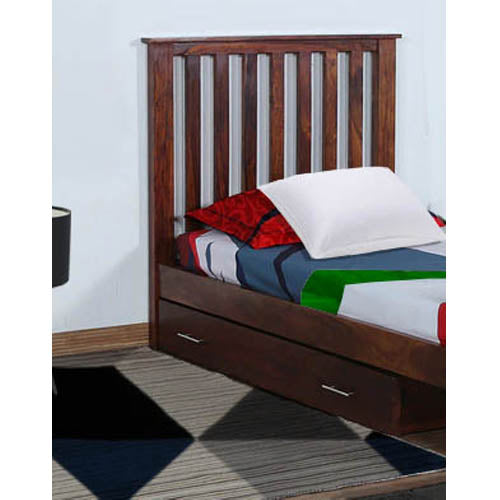 Sheesham Wood Without Storage Single Size Tessa Bed for Bedroom Stylish | Dark Brown Finish