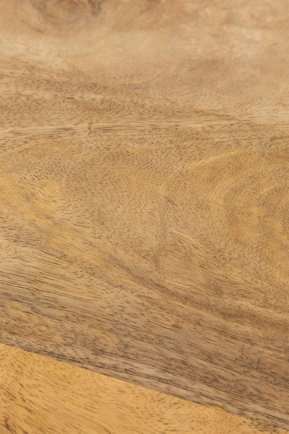 Round Solid Wood Top with Metal Base Coffee Table (Mango Wood - Natural + Black Powder Coated)