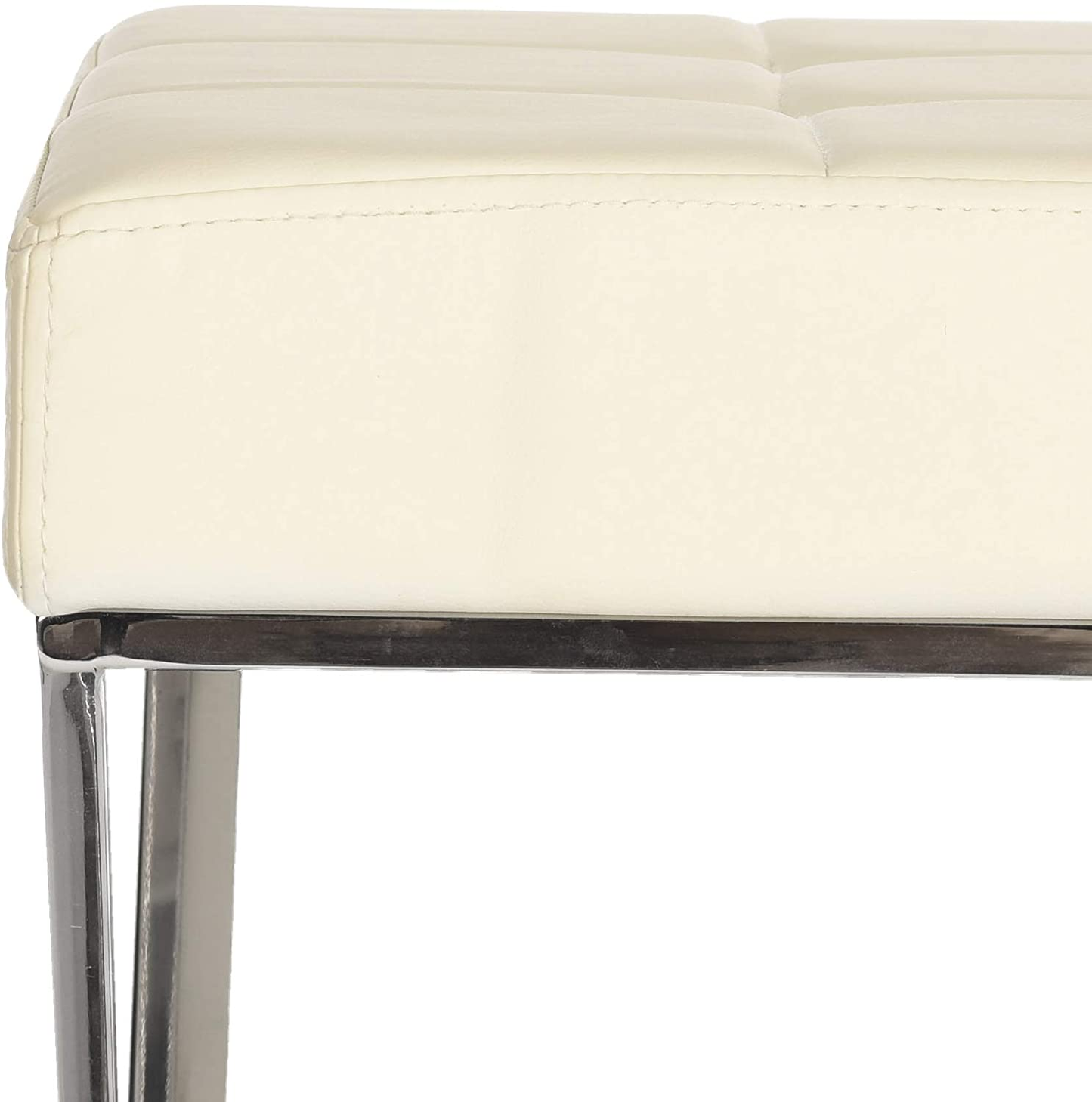 Modern Orange Upholstered Velvet and Metal Bench
