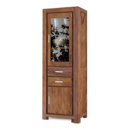 Sheesham Wood High Wooden Cabinet, Cupboard, Sideboard, Showcase or Library Bookcase