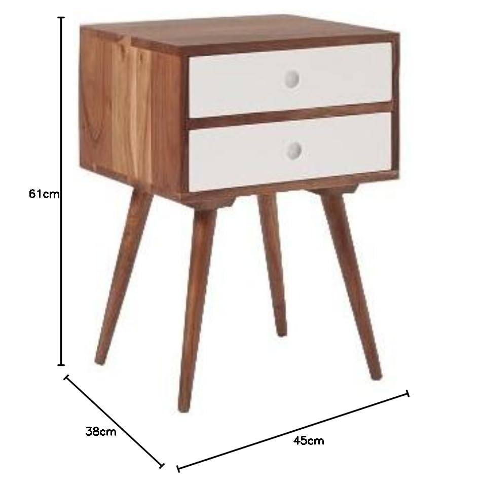 Mango Wood Fauna Bedside Table for Home