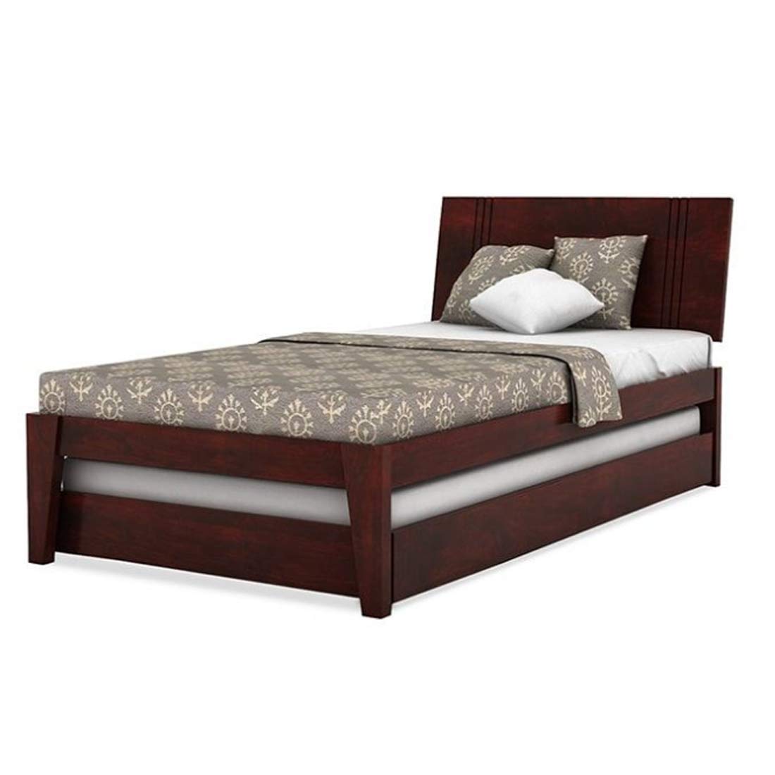 Solid Wood with Storage Trundle Single Wellington Bed for Bedroom