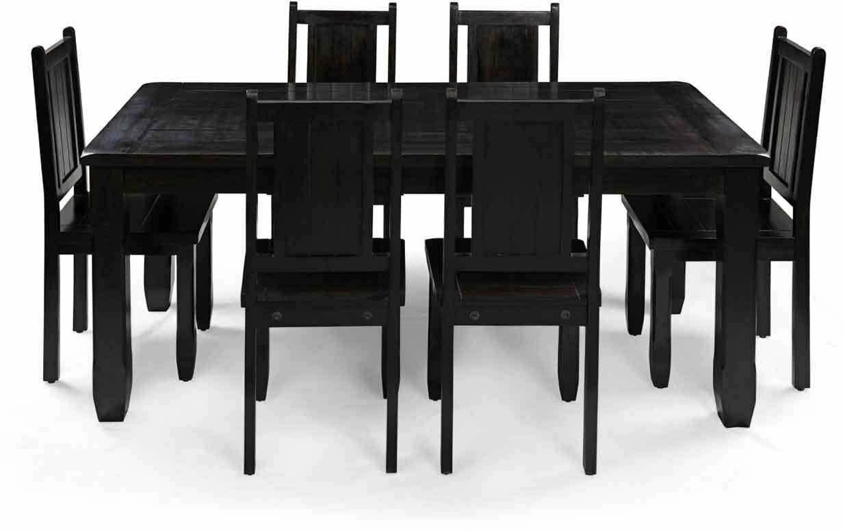 Solid Wood Kayle 6 Seater Dining Table Set for Home | Dining Furniture