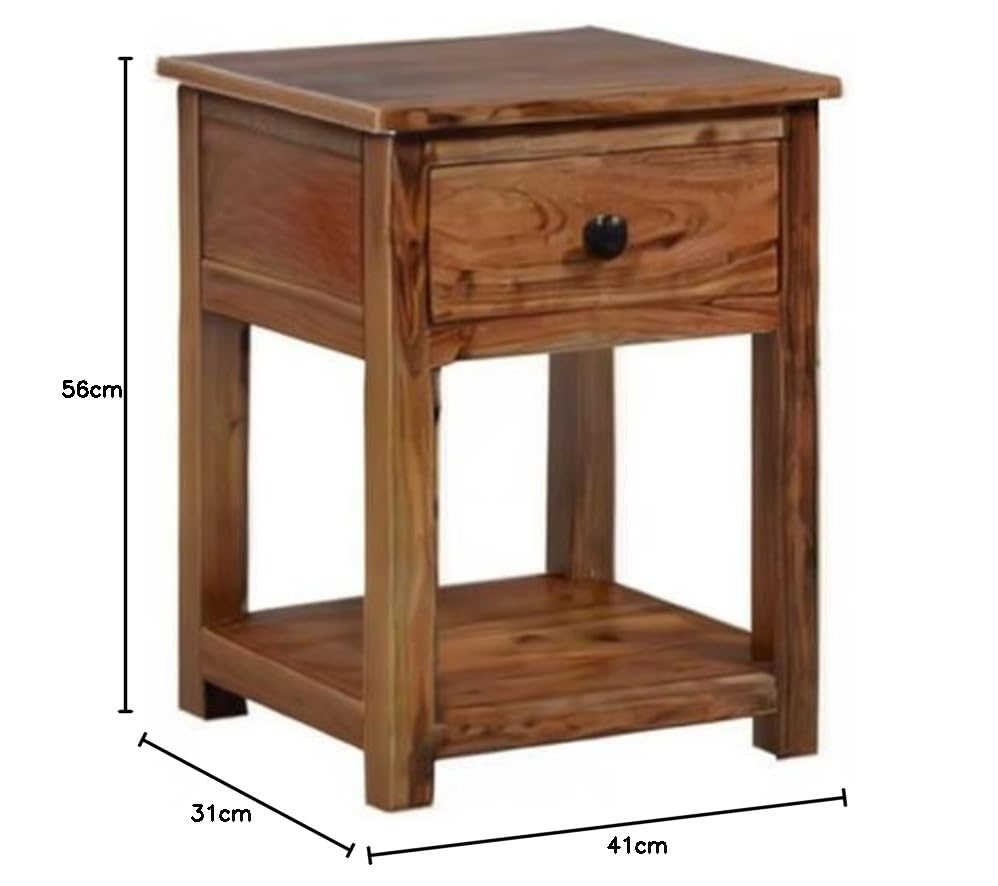 Solid Wood Tineo Bedside Storage Table for Living Room