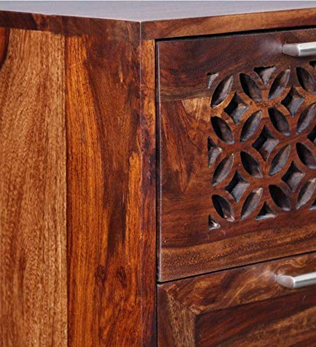 Durque Sheesham Wood Chest of Drawer - Provincial Teak Finish