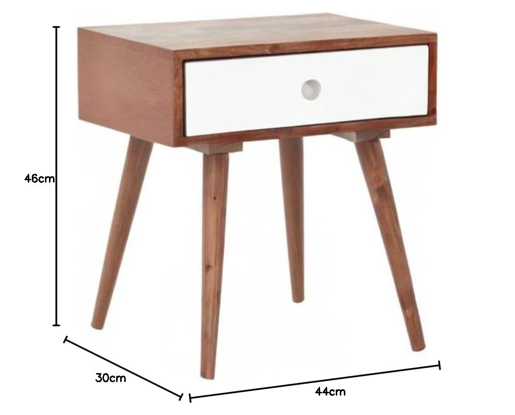 Sheesham Wood Lima Bedside Table for Bedroom Living Room | Mohogany Finish Aprodz