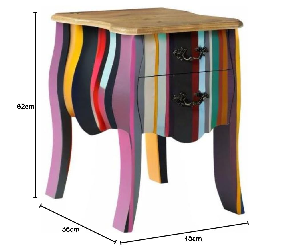 Solid Wood Bayawan Bedside Drawer Storage Table with Antique Legs Portable Accent End Table for Living Room