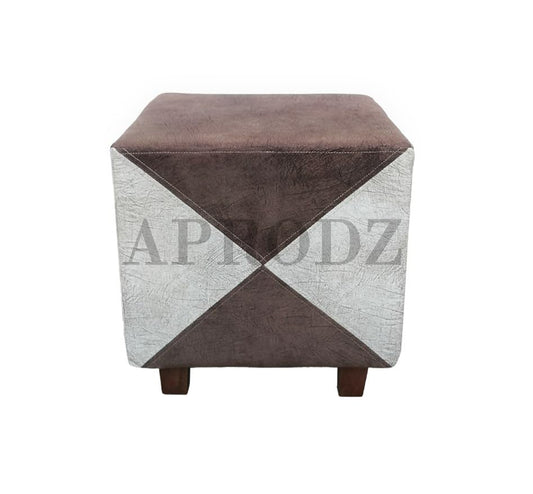 Ottoman Stool for Living Room | Pouffes for Sitting| Foot stools | Office Stools | Decoration & Dressing Table Suede Fabric Set of 2 Brown + Beige