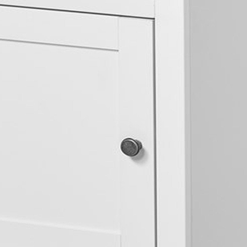 Mango Wood Jubail One Door Shelves Bedside Storage Table for Living Room | White Finish
