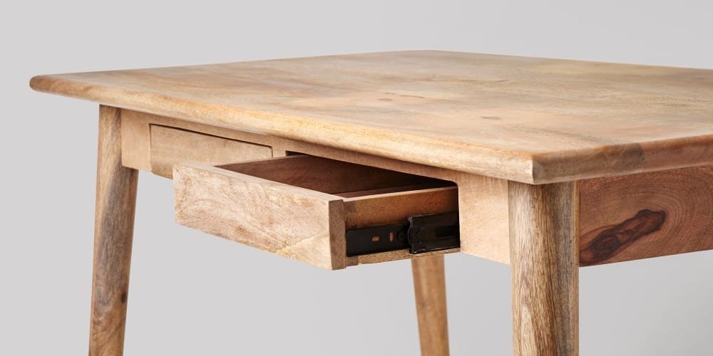 Mango Wood Yantis Office Desk Study Table with Drawer for Living Room
