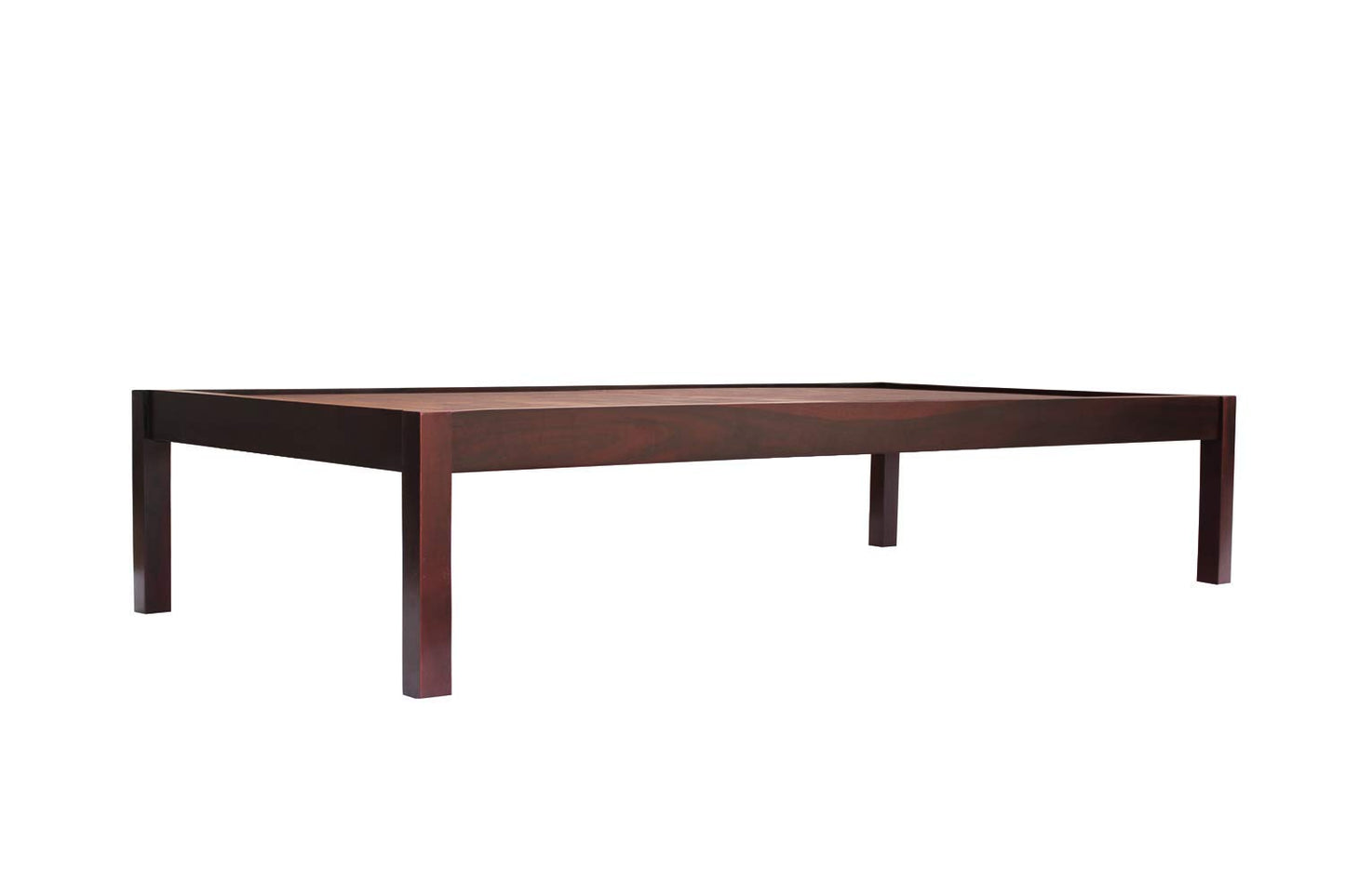 APRODZ Sheesham Wood Without Storage Single Size Bed Divan for Bedroom Mahogany Finish