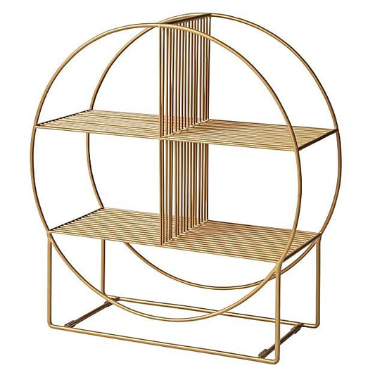 Wheelhouse Round Metal Bookcase (Gold Powdercoated Finish)