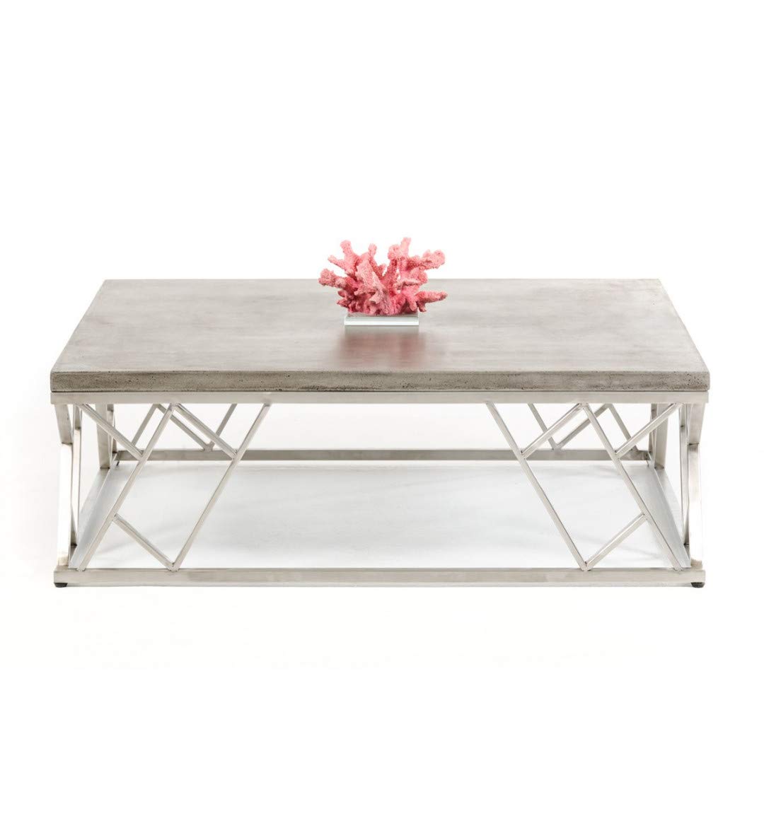 APRODZ Solid Wood Ohio Coffee Table with Stainless Steel Frame
