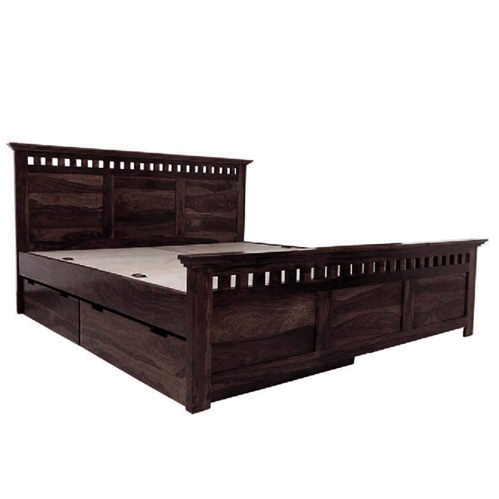 Sheesham Wood Merritt Bed with Side Storage