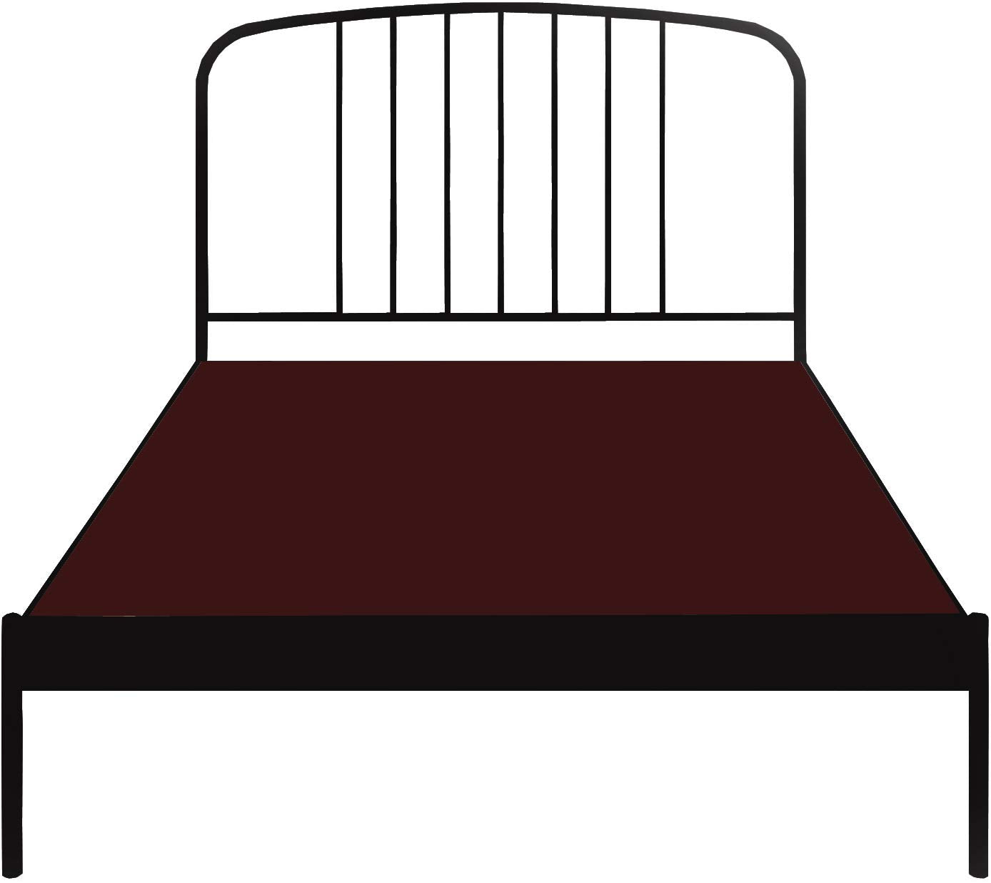 Metal Bed Frame with Rounded Headboard