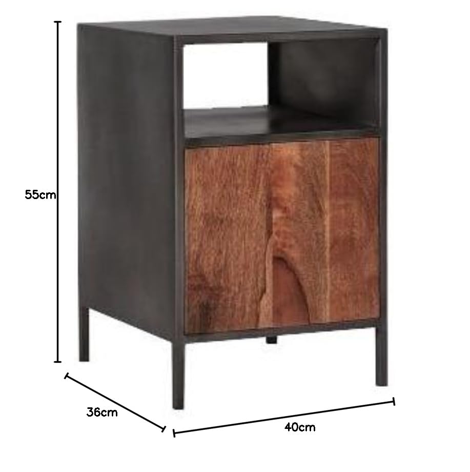 Mango Wood Gapan Bedside Table for Men Aprodz