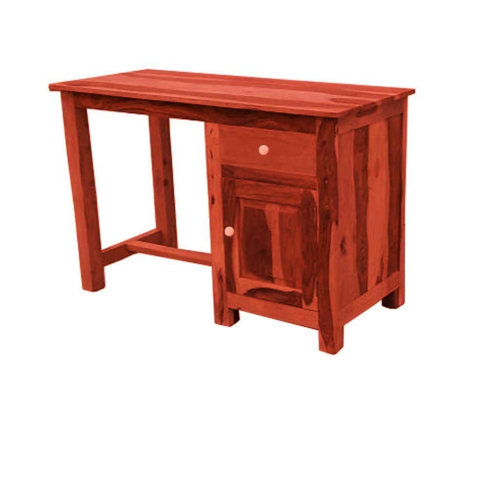 Sheesham Wood Office Desk Study Computer Table for Living Room with 1 Drawer and 1 Door