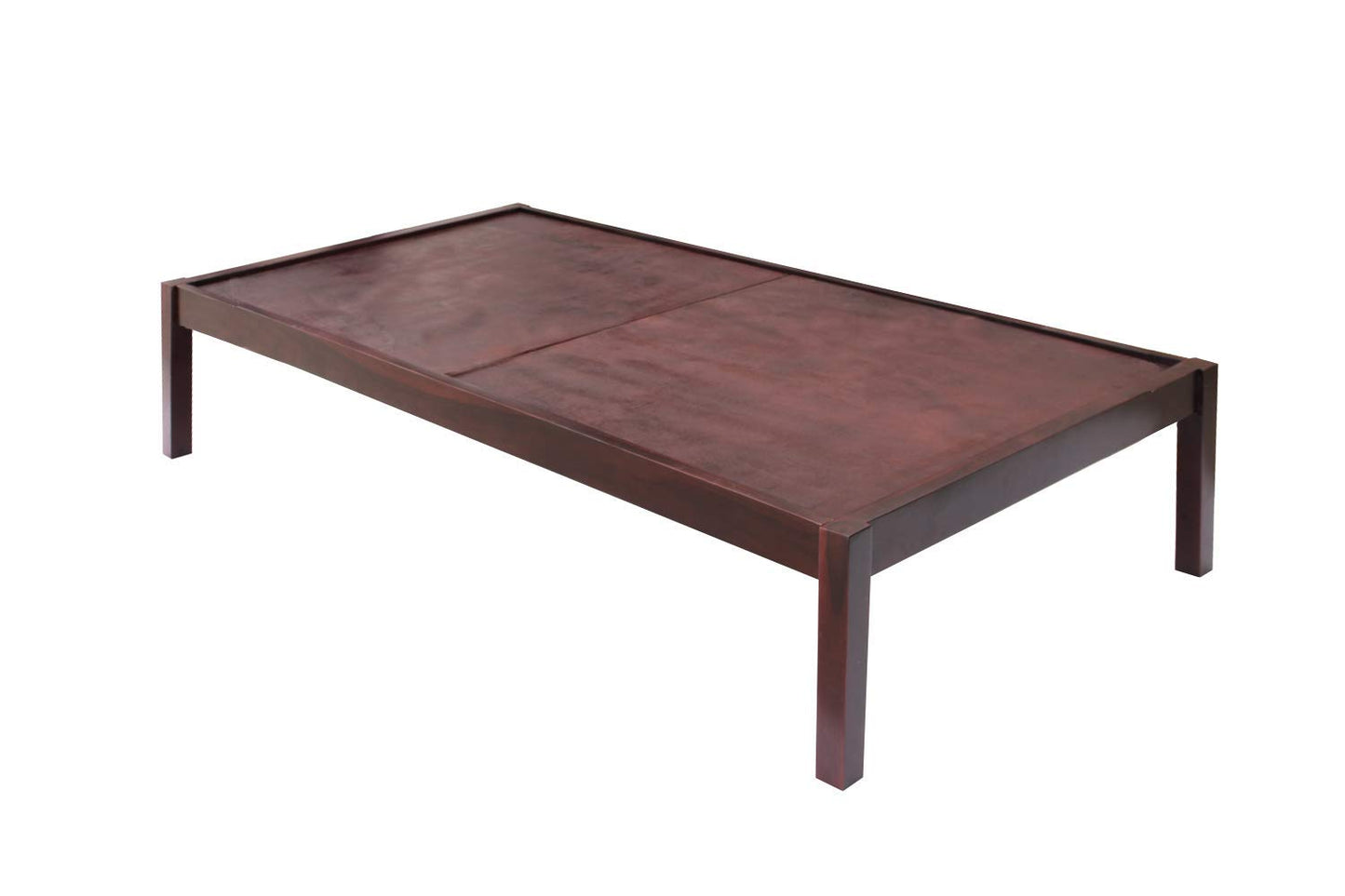 APRODZ Sheesham Wood Without Storage Single Size Bed Divan for Bedroom Mahogany Finish
