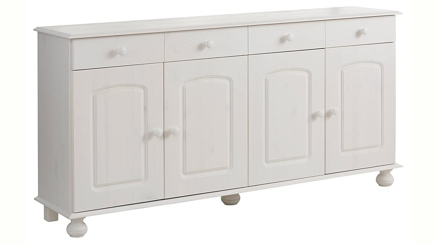 APRODZ Solid Wood Campinas Sideboard Storage Cabinet for Living Room | White