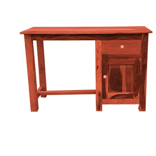 Sheesham Wood Office Desk Study Computer Table for Living Room with 1 Drawer and 1 Door