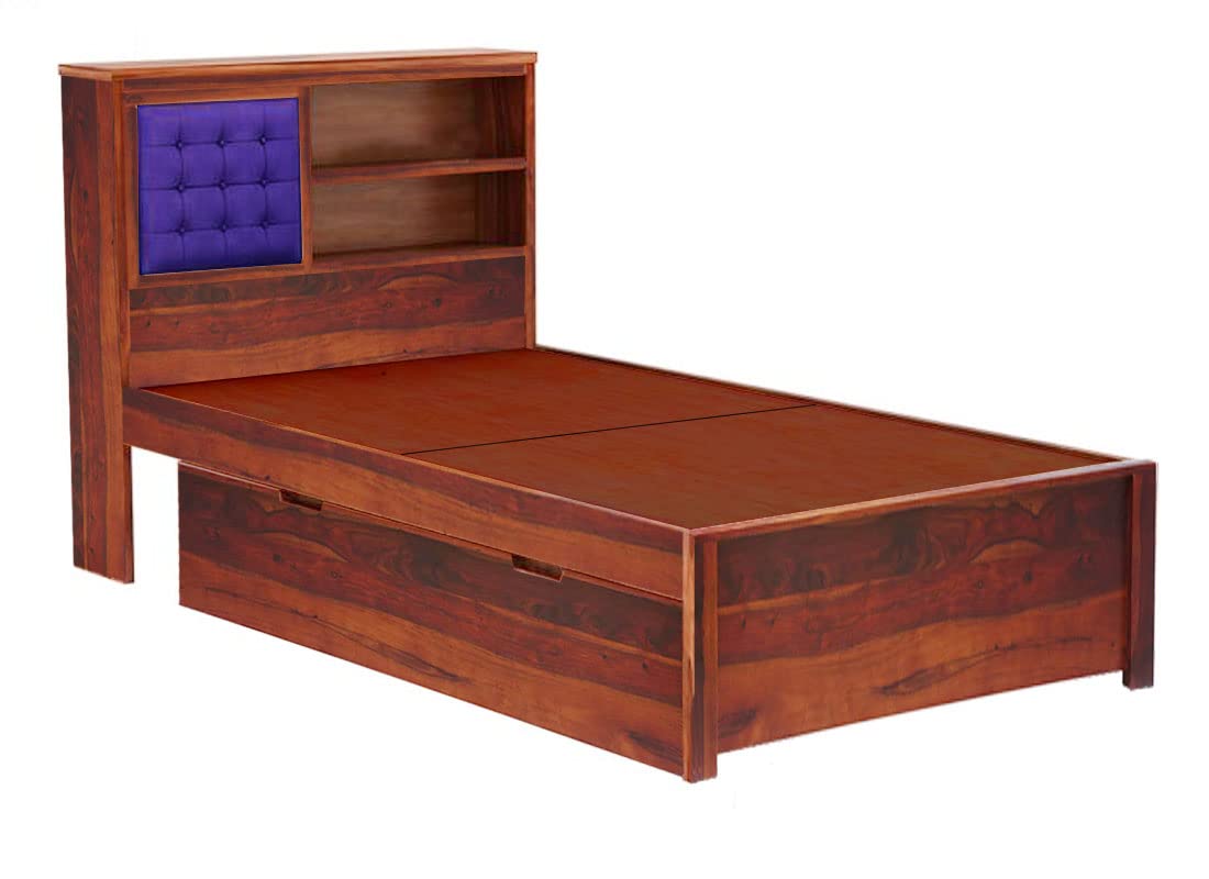 Sheesham Wood Santiago Storage Single Bed for Bedroom Stylish