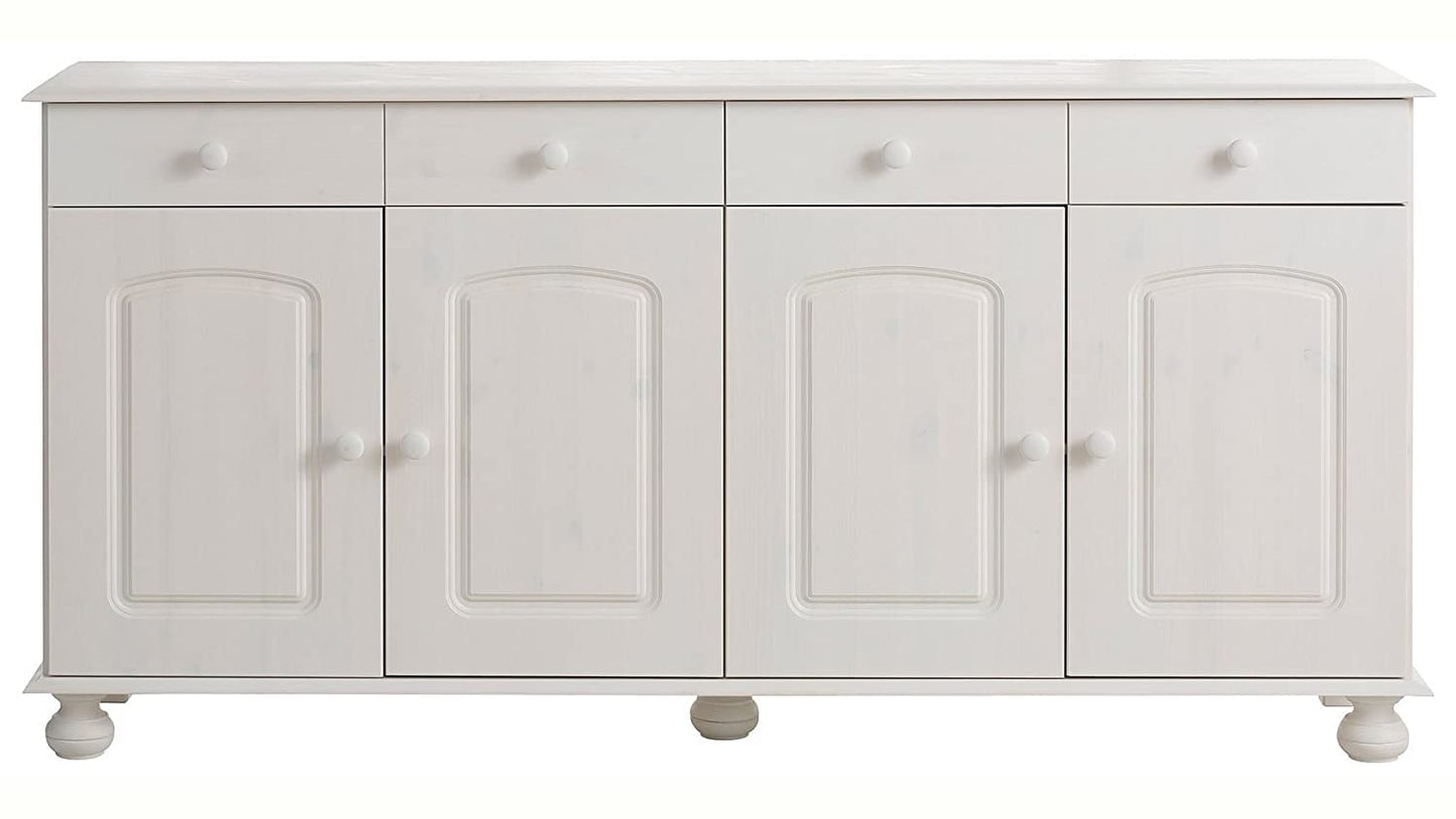 APRODZ Solid Wood Campinas Sideboard Storage Cabinet for Living Room | White
