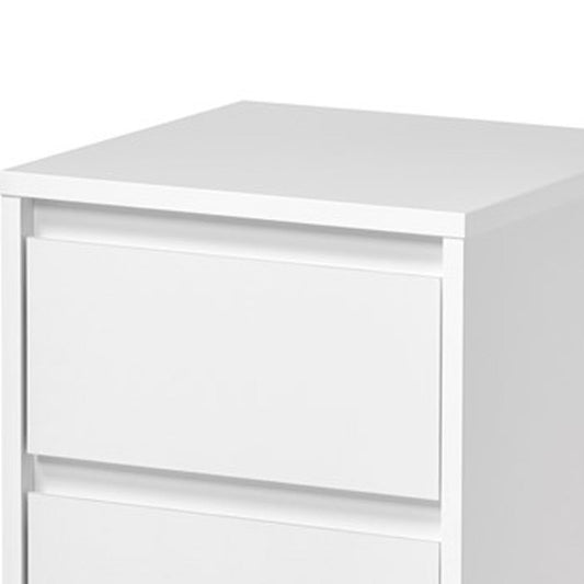 Mango Wood Tabuk Three Drawer Selves Bedside Storage Table for Bedroom | White Finish