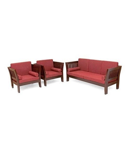 Mocko Sheesham Wood 3+1+1 Seater Sofa Set with Cushions for Living Room