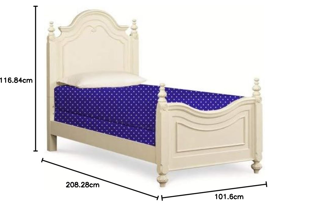 APRODZ Solid Wood Drawer Storage Single Size Stefa Bed for Bedroom Stylish | Cream Finish