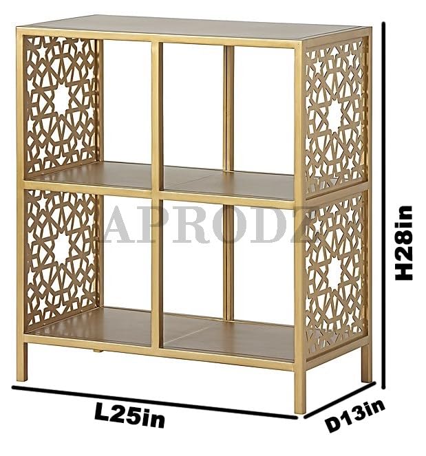 Star Willow 2 Rack Metal Bookcase Gold Powdercoated Finish