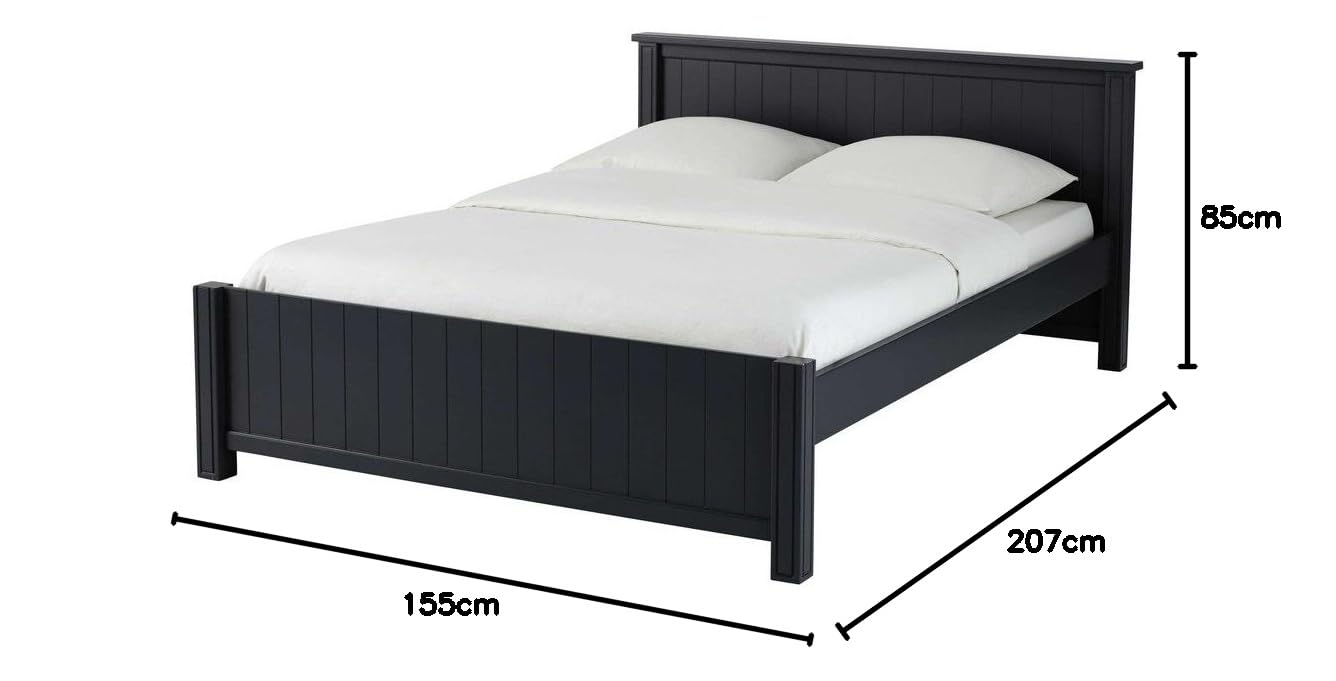 Solid Wood Without Storage Queen Size Helsinki Bed for Bedroom Stylish | Black Finish