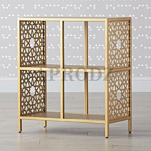 Star Willow 2 Rack Metal Bookcase Gold Powdercoated Finish