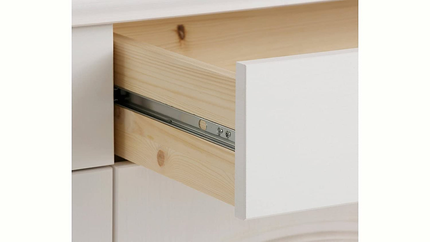 APRODZ Solid Wood Campinas Sideboard Storage Cabinet for Living Room | White