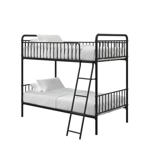 APRODZ Marks Twin Bunk Bed (Metal - Black Powder Coated)