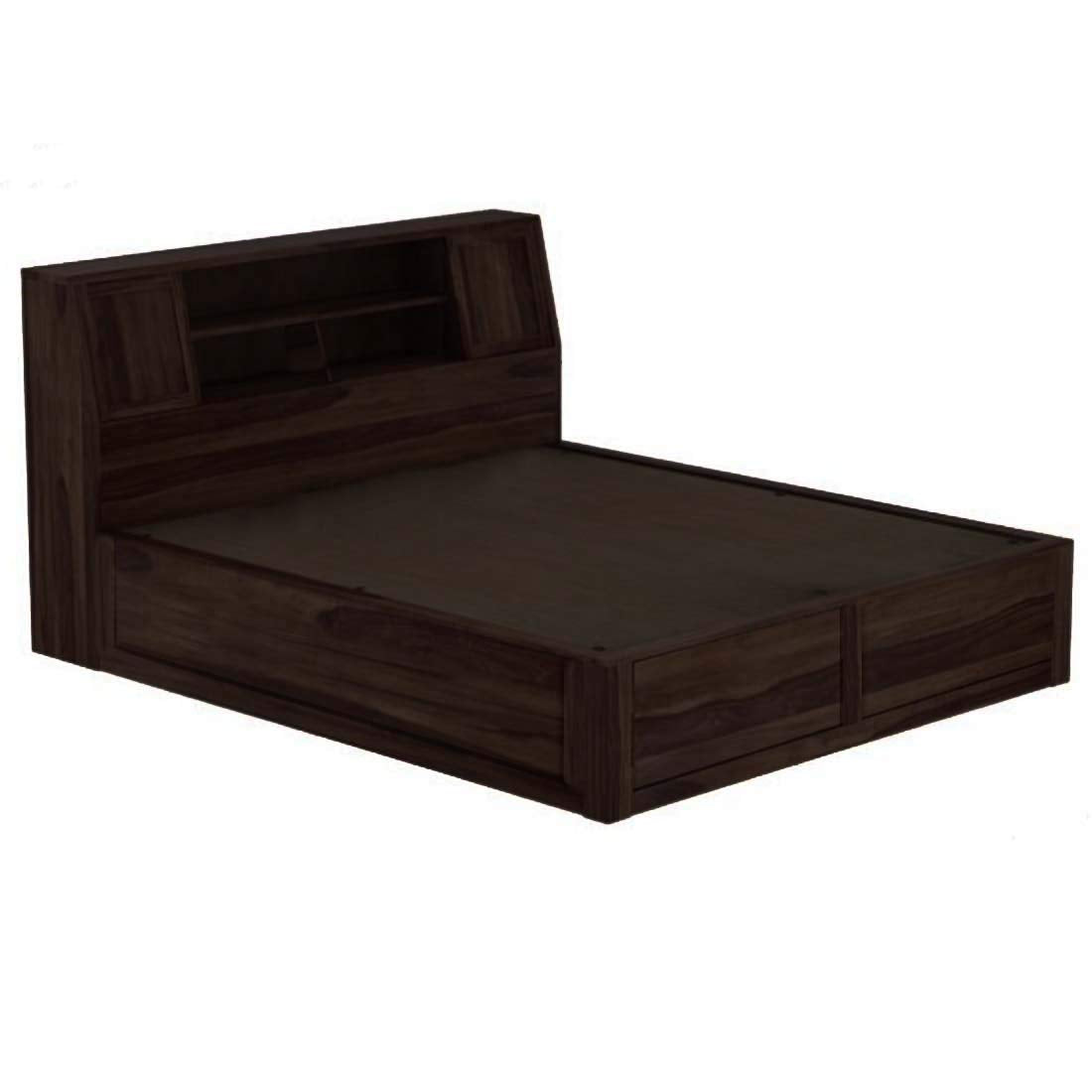 Sheesham Wood Trapez Hydraulic Bed with 2 Bedside