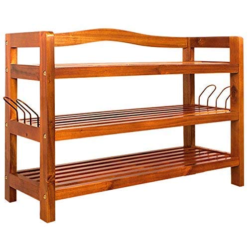 Wooden Shoe Rack 3 Tier Storage Cabinet Wood Shelf for Hallway Large Furniture Organiser Unit Brown Cupboard Racks