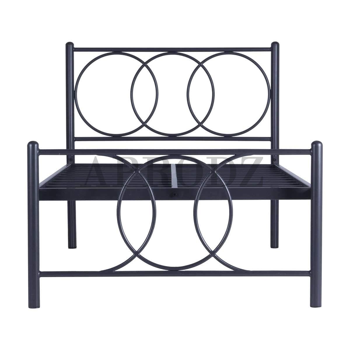 Black Powder-Coated Single Metal Bed | Sturdy and Durable Frame | Modern Minimalist Design | Easy Assembly | Ideal for Small Spaces