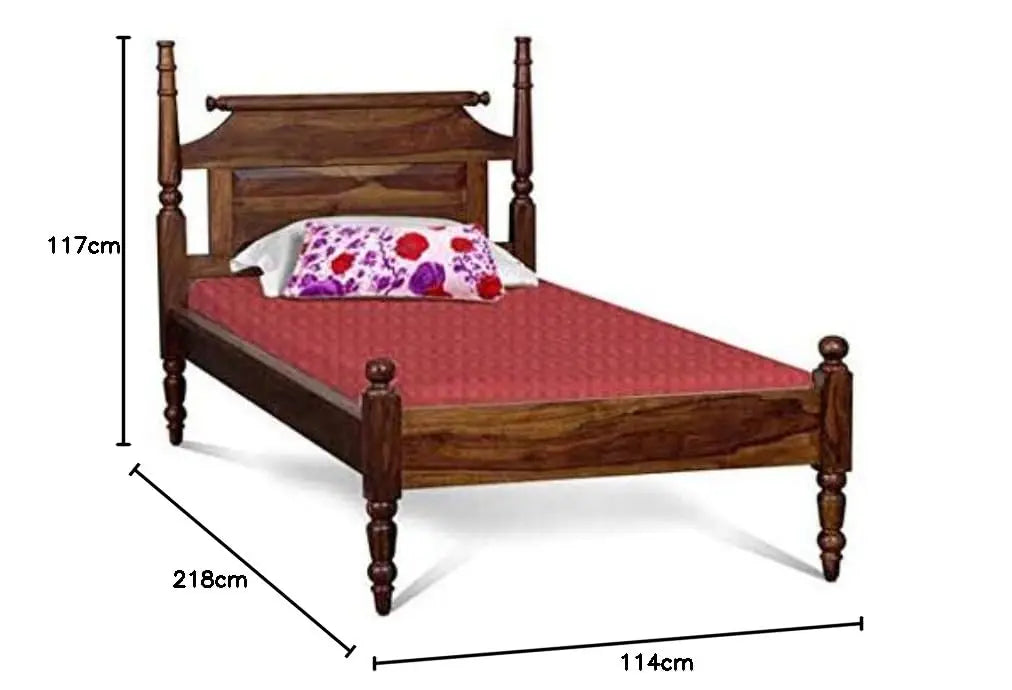 APRODZ Solid Wood Drawer Storage Single Size Stefa Bed for Bedroom Stylish | Cream Finish