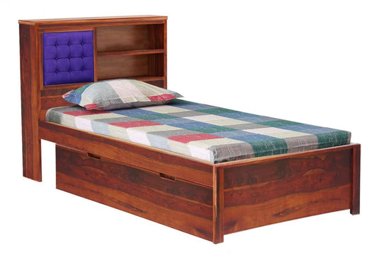 Sheesham Wood Santiago Storage Single Bed for Bedroom Stylish