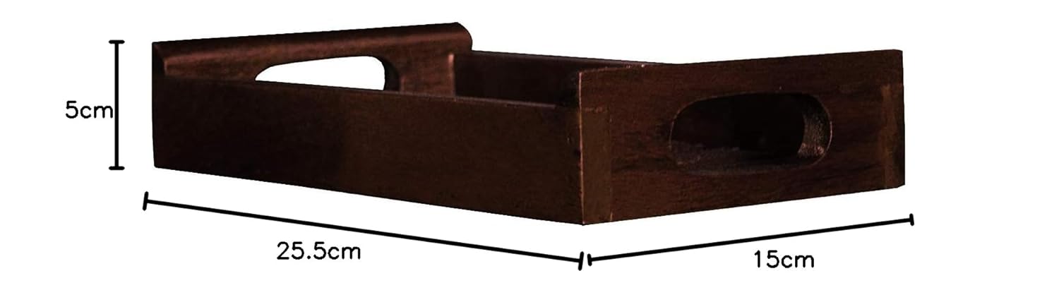 APRODZ Solid Wood Decorative Serving Tray With Antique Touch For Kitchen Dining Coffee Table, Rectangular