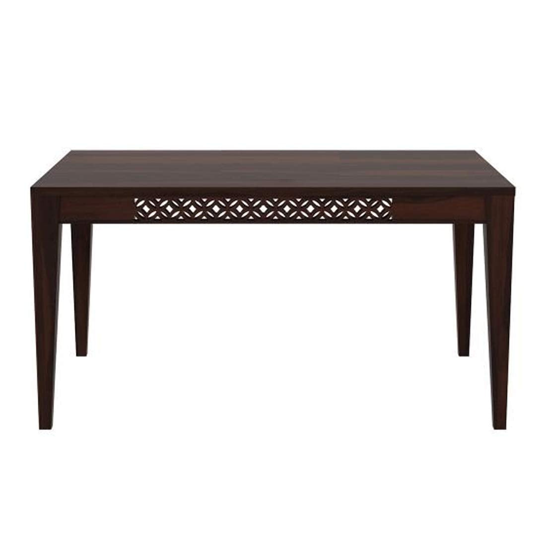 Sheesham Wood Durque 6-Seater Dining Table Set – Premium Wooden Dining Set with Bench for Home, Kitchen & Dining Space (Walnut Finish)